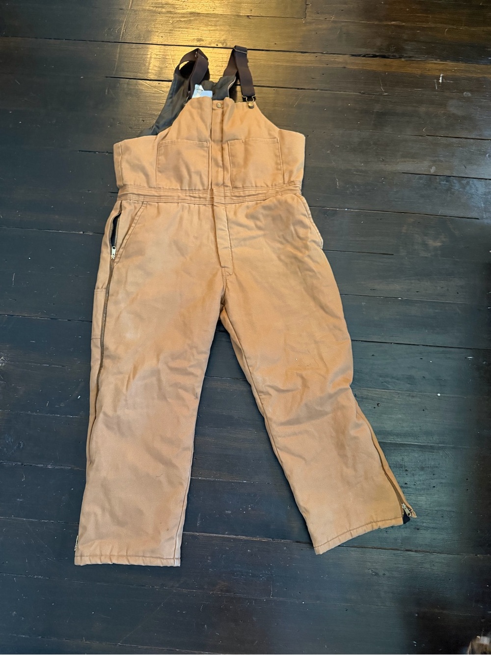 Women’s Heavy-Duty Tan Insulated Bib Jumpsuit